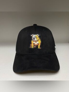 Bulldog PVC Patch Baseball Snapback Hat with Mesh Back